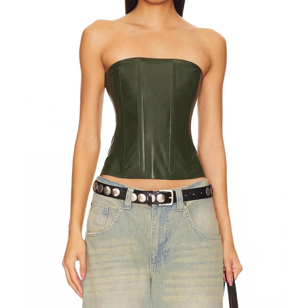 NEW MIAOU libra corset top in forest green